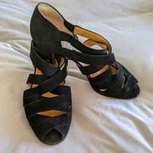 Vintage velvet strappy sandals